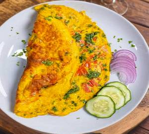 Evening snacks egg omelet + pav[2]