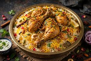 Chicken tangadi biryani