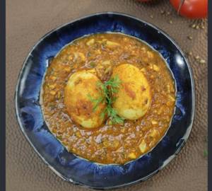 Dinner  egg curry + steam rice