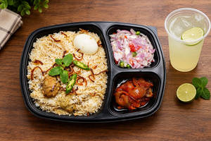 Chicken Dum Biriyani(1 Pc Chicken) + Egg+ Raitha+ Pickle+ Lime Meal