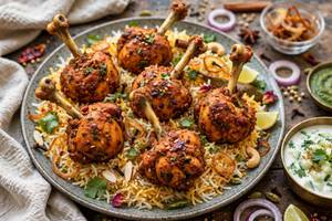 Chicken lollipop biryani
