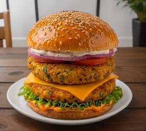 Veg Cheese Double Aloo Patty Burger