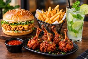 Chicken Burger Chicken Lollipops Mojito French Fries