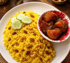 Basanti Pulao (750gm) And Dum Aloo