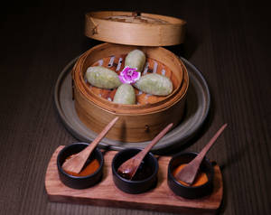 Broccoli & Water Chestnut Dumplings [ veg ]