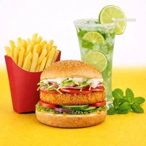 Classic Burger [Jumbo]+French Fries With Dip+Mojito [Non Alcoholic]