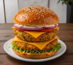Veg Double Cheese Double Aloo Patty Burger