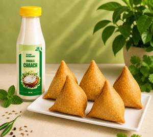 Whole Wheat Samosa [5 Pieces] + Masala Chaach