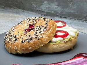 Spicy Avocado Feta Bagel