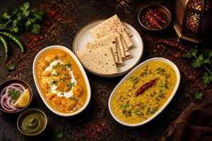 5 Chapati, Paneer Curry With Dal Fry Combo