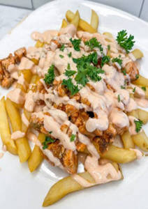 French Fries With Chicken And Cheese