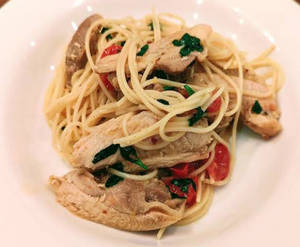 Pasta Aglio E Olio With Chicken
