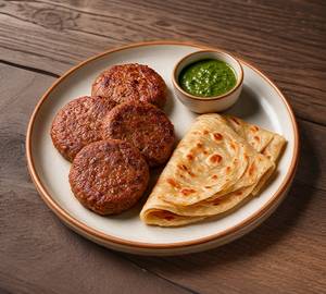 Mutton Galouti Kebab Served With Paratha                                         