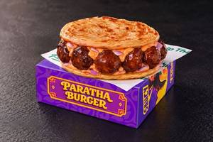 Hot Garlic Manchurian Paratha Burger