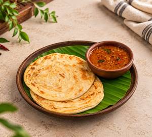 2 Parothas With Fish Curry