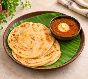 2 Parotha With Egg Curry (1 egg)