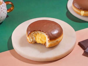 Chocolate Iced Custard Doughnut