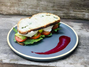 Smoked Burrata Basil Tomato Mushroom Sandwich (smoked Bbt)