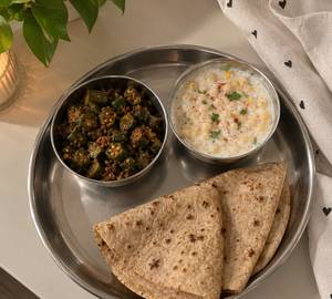 Masala Bindi + 3 Chapati+Bondi Raita