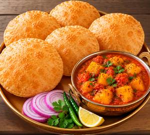 Poori With Aloo Tamatar (6 Pcs)