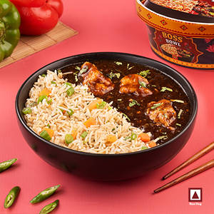 Veg Fried Rice With Chicken Manchurian