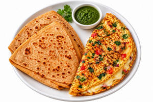 Double Egg Cheese Omelette With Bread (2 Pieces)