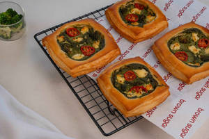 Pesto Tomato Cheese Open Croissant