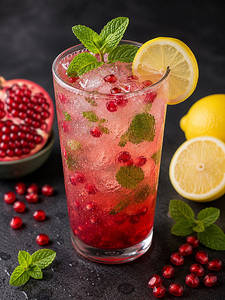 Pomegranate Lemon Mint Cooler
