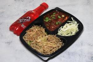 Manchurian Gravy + Hakka Noodles + Cold Beverage [250ml] [Non-Jain]