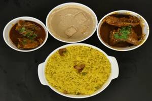 Basanti Pulao With Chicken Or Mutton Kosha Or Paneer (2 Pieces)