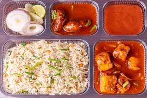 Special Paneer Manchurian Thali With Rice Or Noodles
