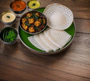 Kari Patta Paneer With Neer Dosa/Appam
