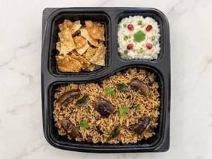 Vangi Bath (Brinjal Rice) + Curd Rice Meal