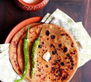 2 Plain Namak Mirch Paratha With Dahi With Achar