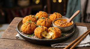 Crispy Fried Chicken Cheese Momos (6 Pcs).