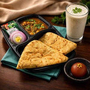 Chole Masala Paratha Meal