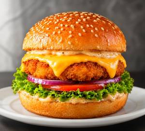 Chicken Patty Burger With Cheese