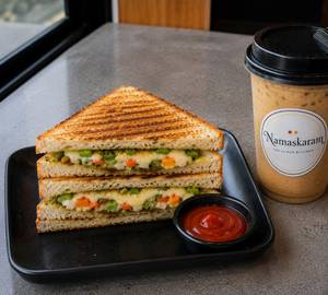 Veg Cheese Grilled Sandwich + Cold Coffee