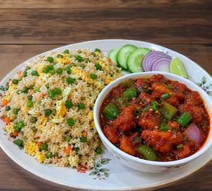 Egg Fried Rice And Chilli Chiken Combo