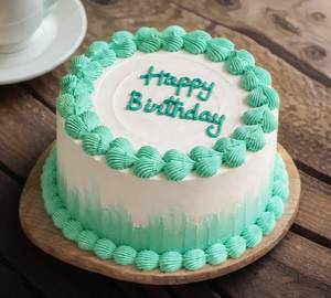  Happy Birthday Green Heart Blueberry Design Cake