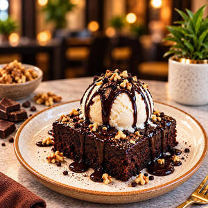 Walnut Brownie With Icecream (cs)