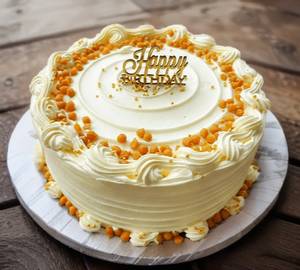 Happy Birthday Top Of Nuts Butterscotch Cake
