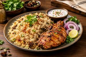 Bagara Rice with Chicken Leg Thai