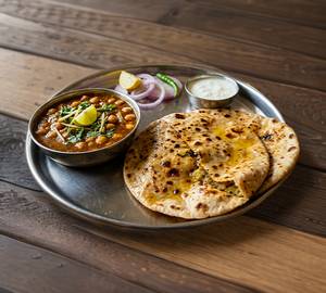 Chole Gravy + stuffed aloo roti