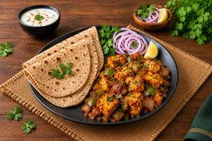 PannerFry with 3 Whole Wheat Chapatis