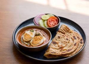 Egg Butter Masala & Lachha Paratha Combo