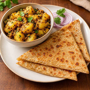 Jeera Aloo With (4) Plain Paratha