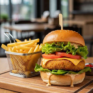 Tandoori Burger With Fries