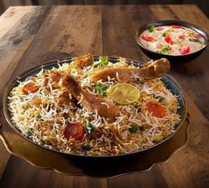Chicken Hyderabadi Biryani Bundi Raita