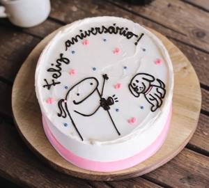 Dog Design Mango Cake